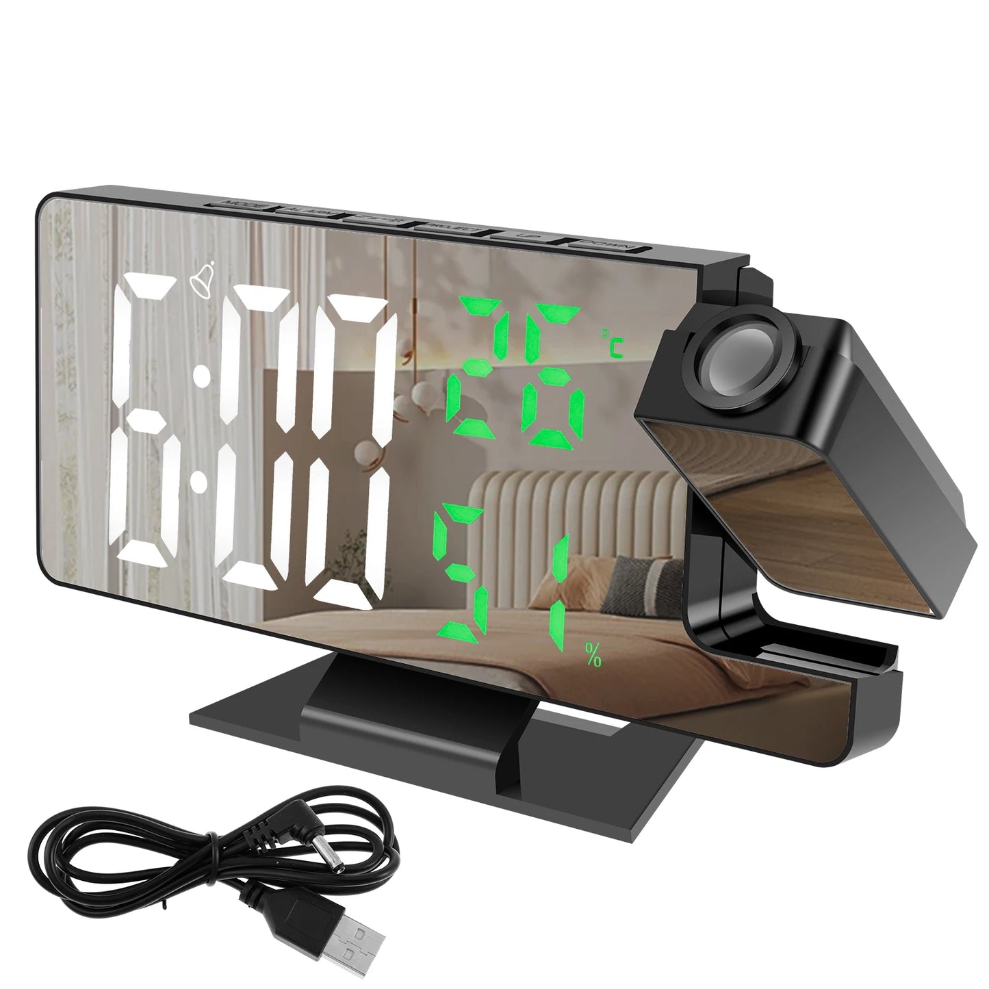 LED Digital Alarm Clock Projection Clock