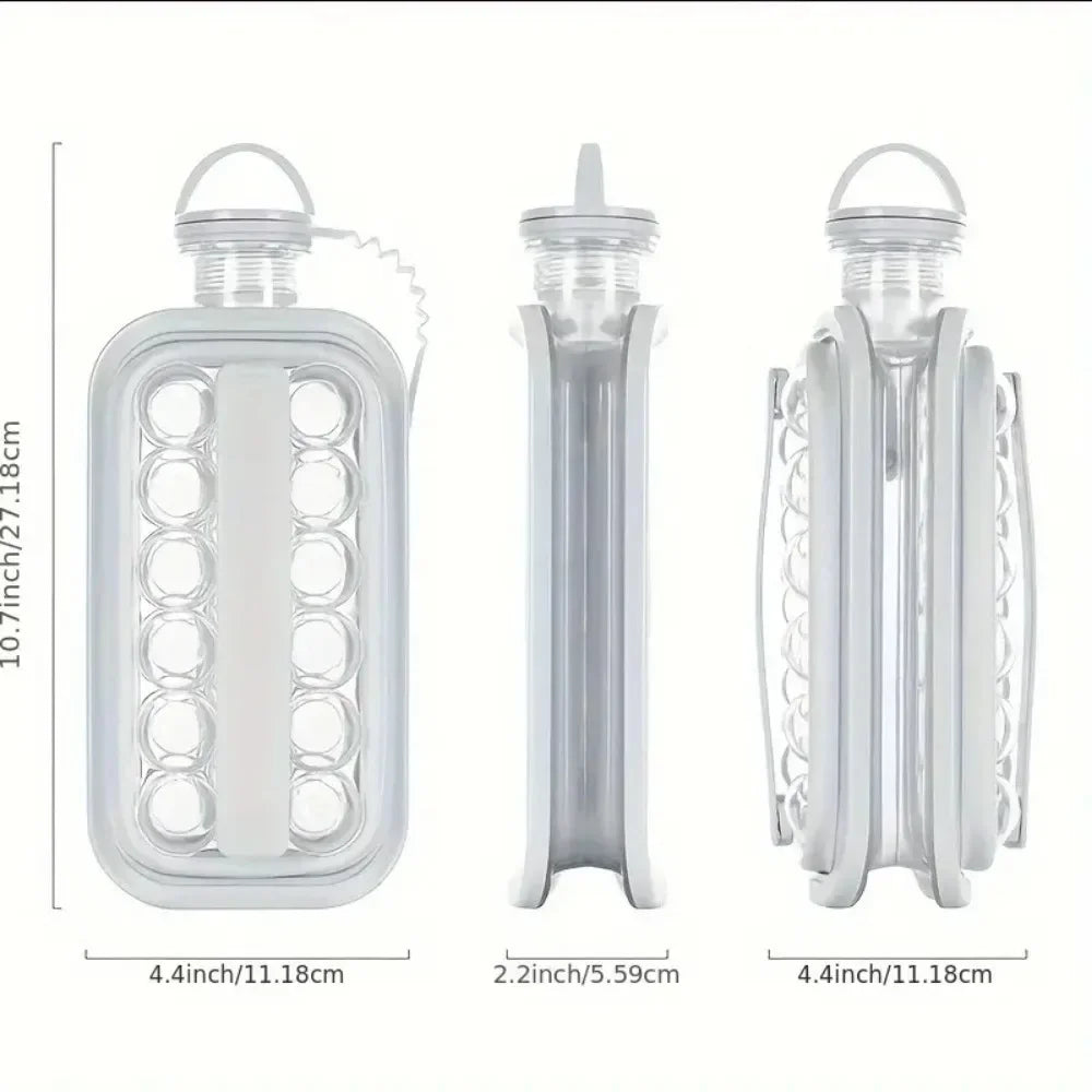 Portable 2-in-1 Folding Ice Maker Water Bottle