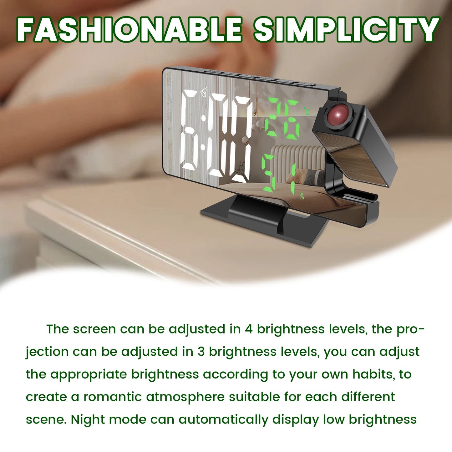LED Digital Alarm Clock Projection Clock