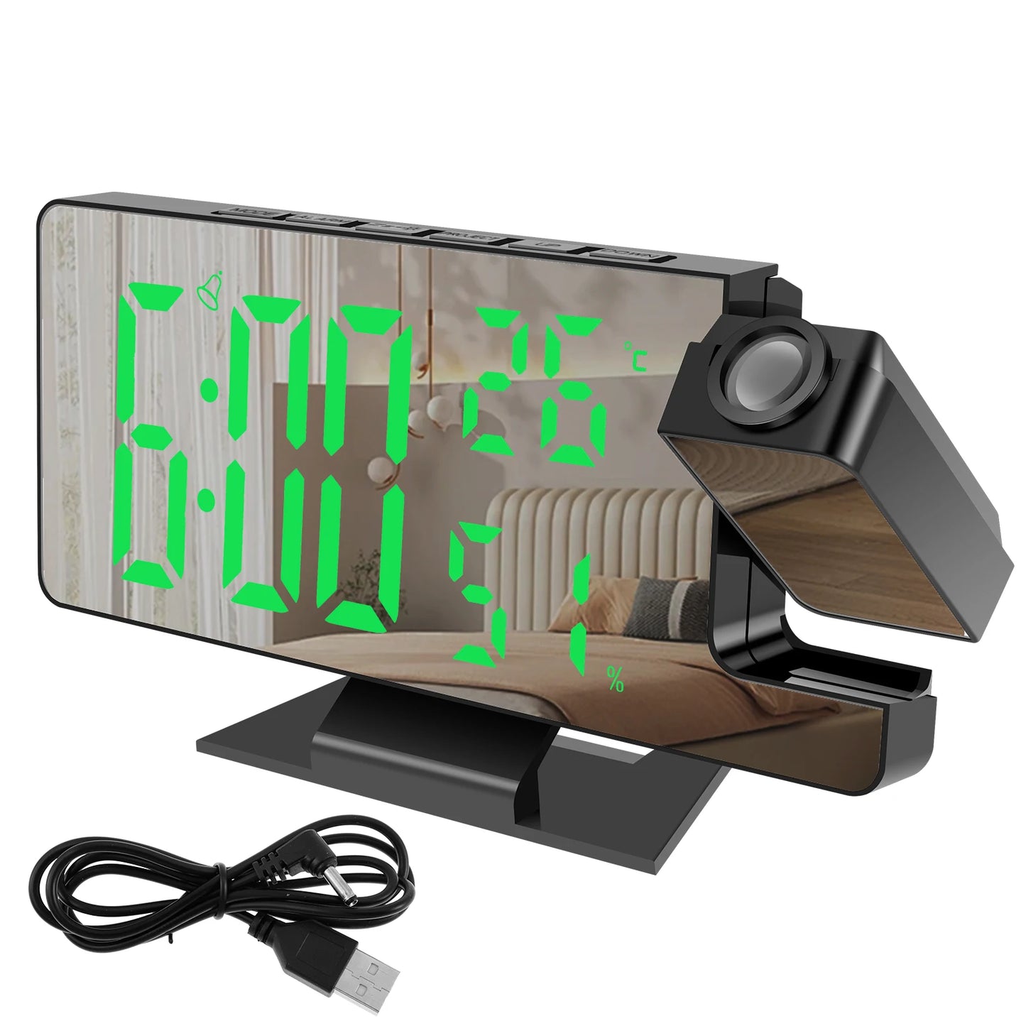 LED Digital Alarm Clock Projection Clock