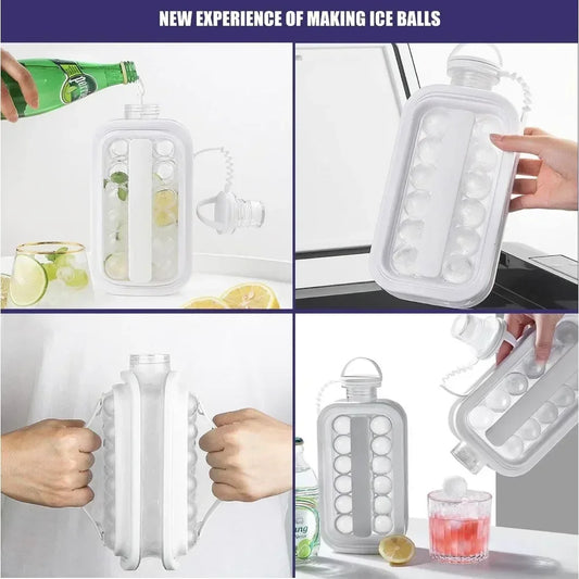 Portable 2-in-1 Folding Ice Maker Water Bottle