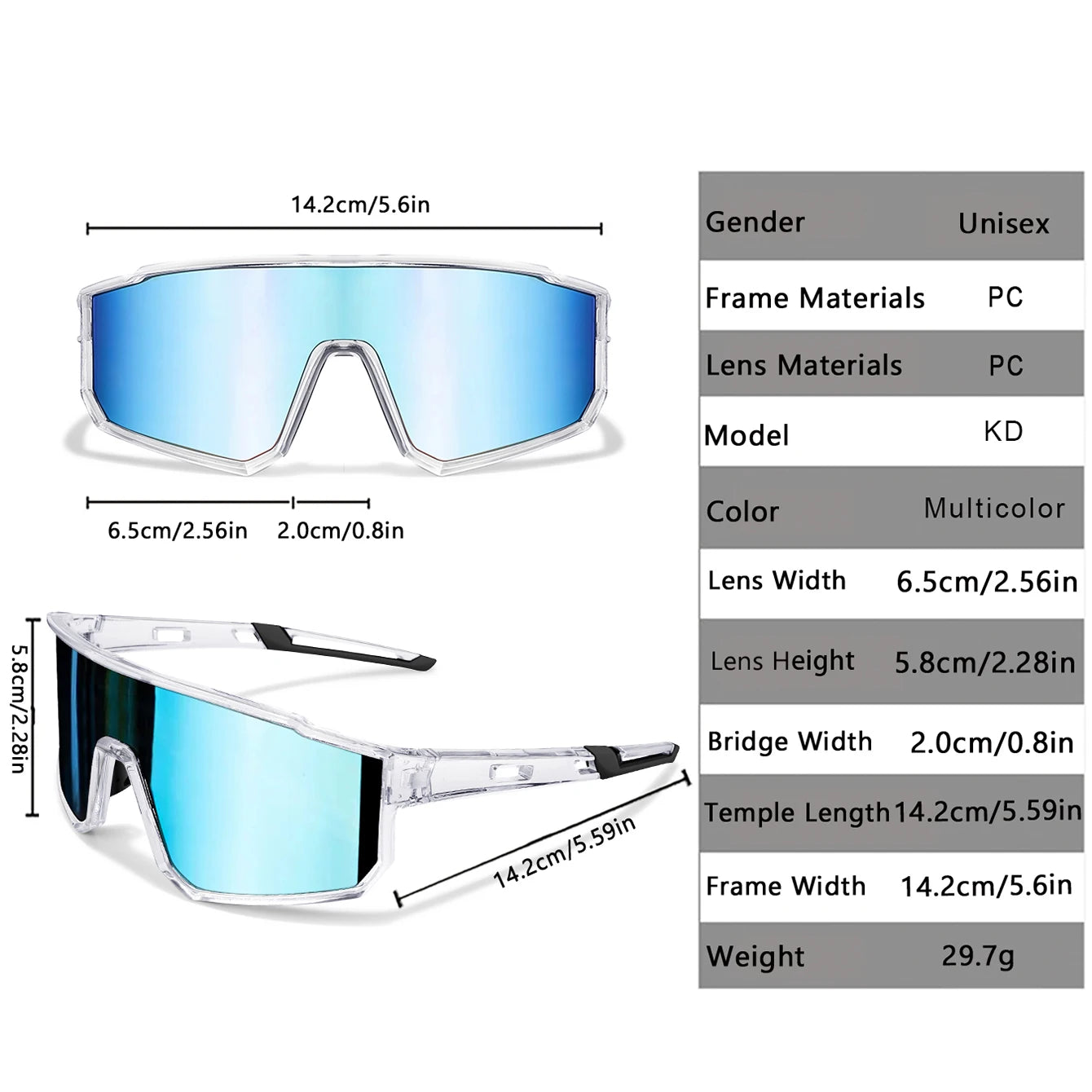 Trendy sunglasses with blue mirrored lenses 
