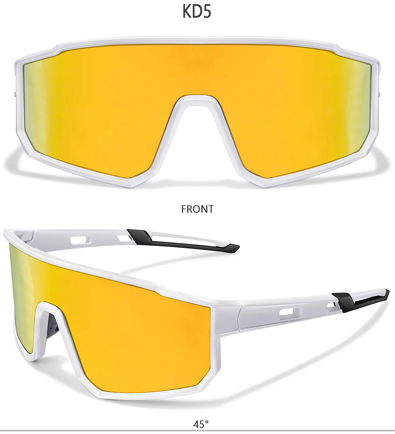 Trendy sunglasses with yellow mirrored lenses 