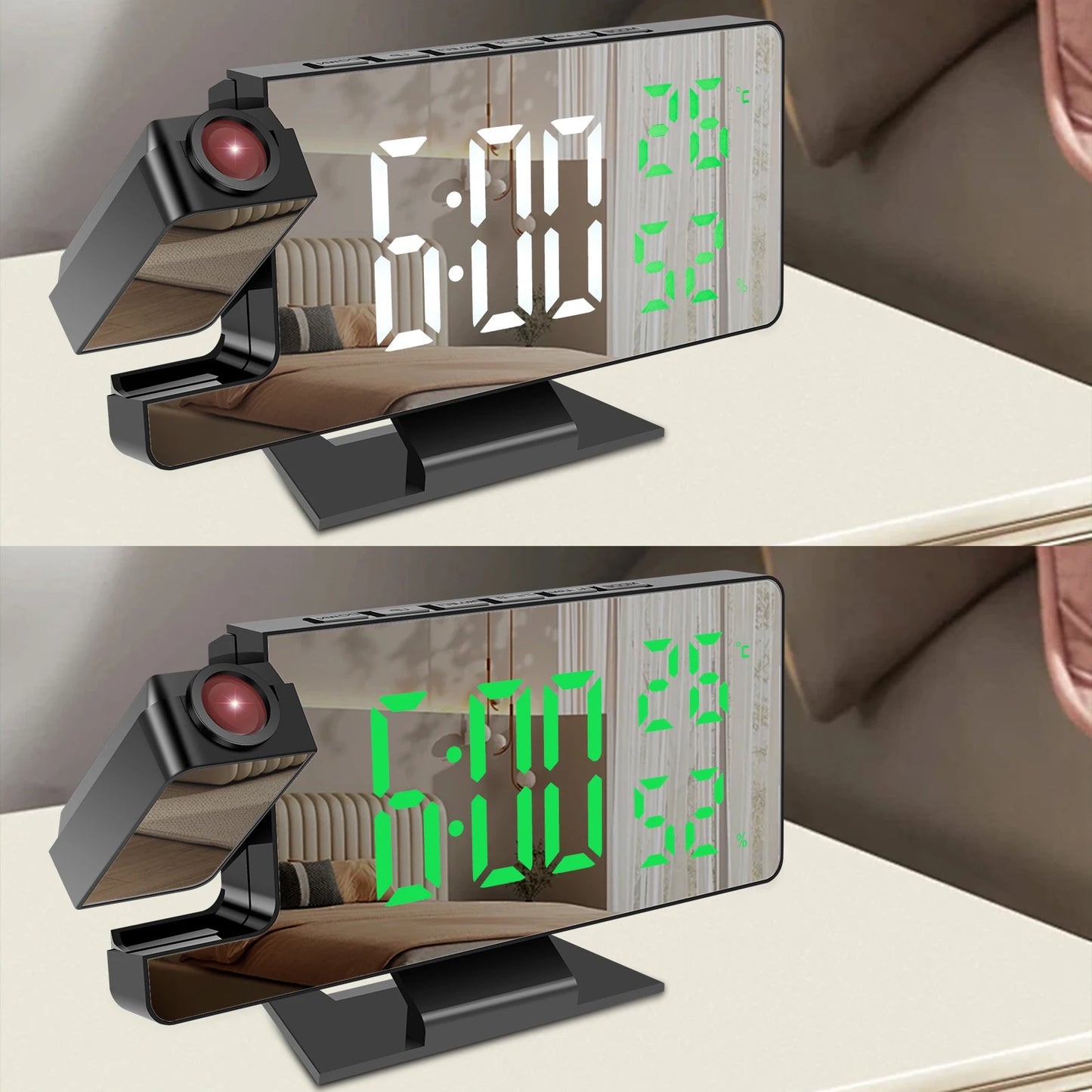 LED Digital Alarm Clock Projection Clock