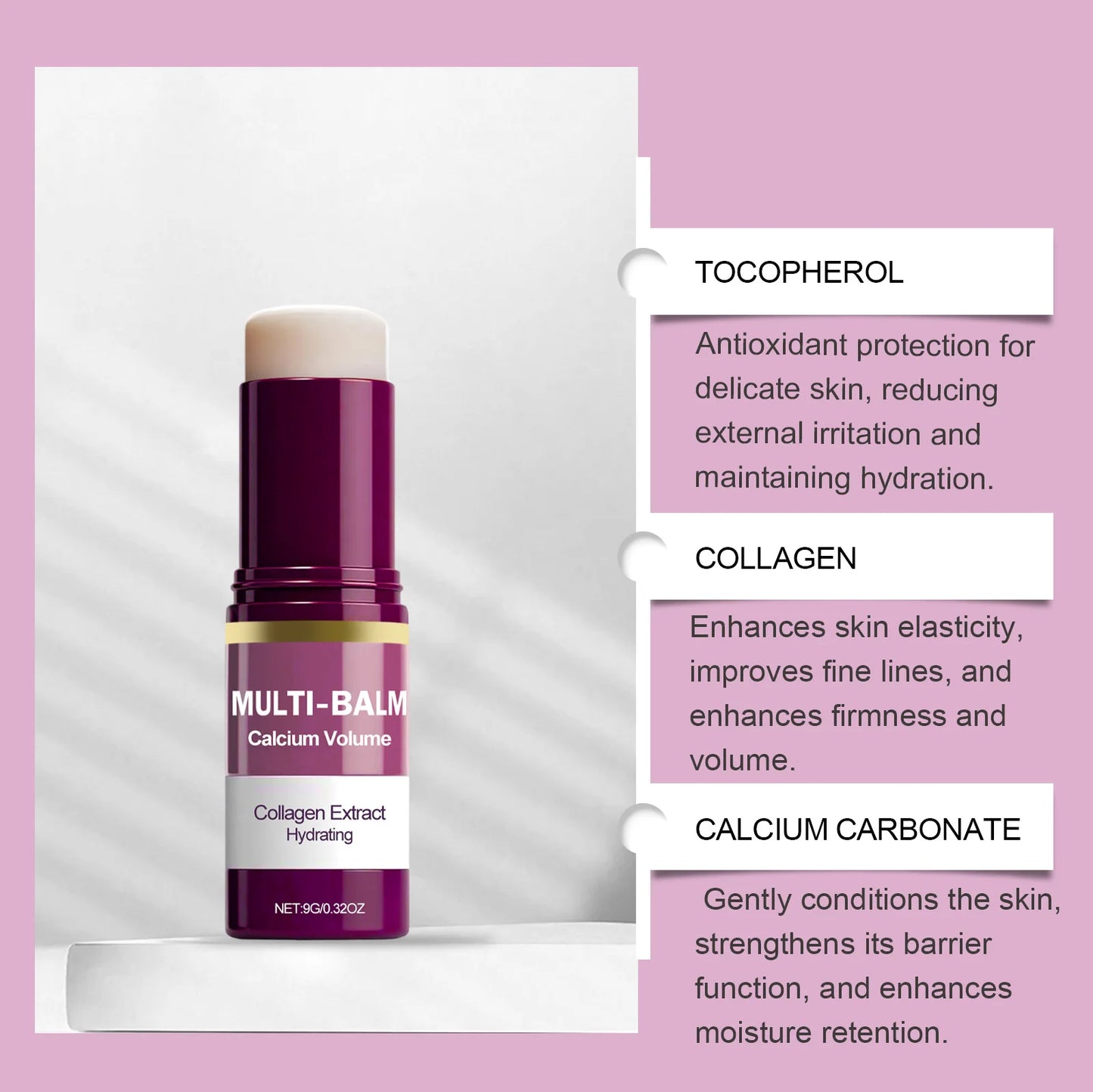 Calcium Multi Balm Stick Collagen Hydrating Face Moisturize