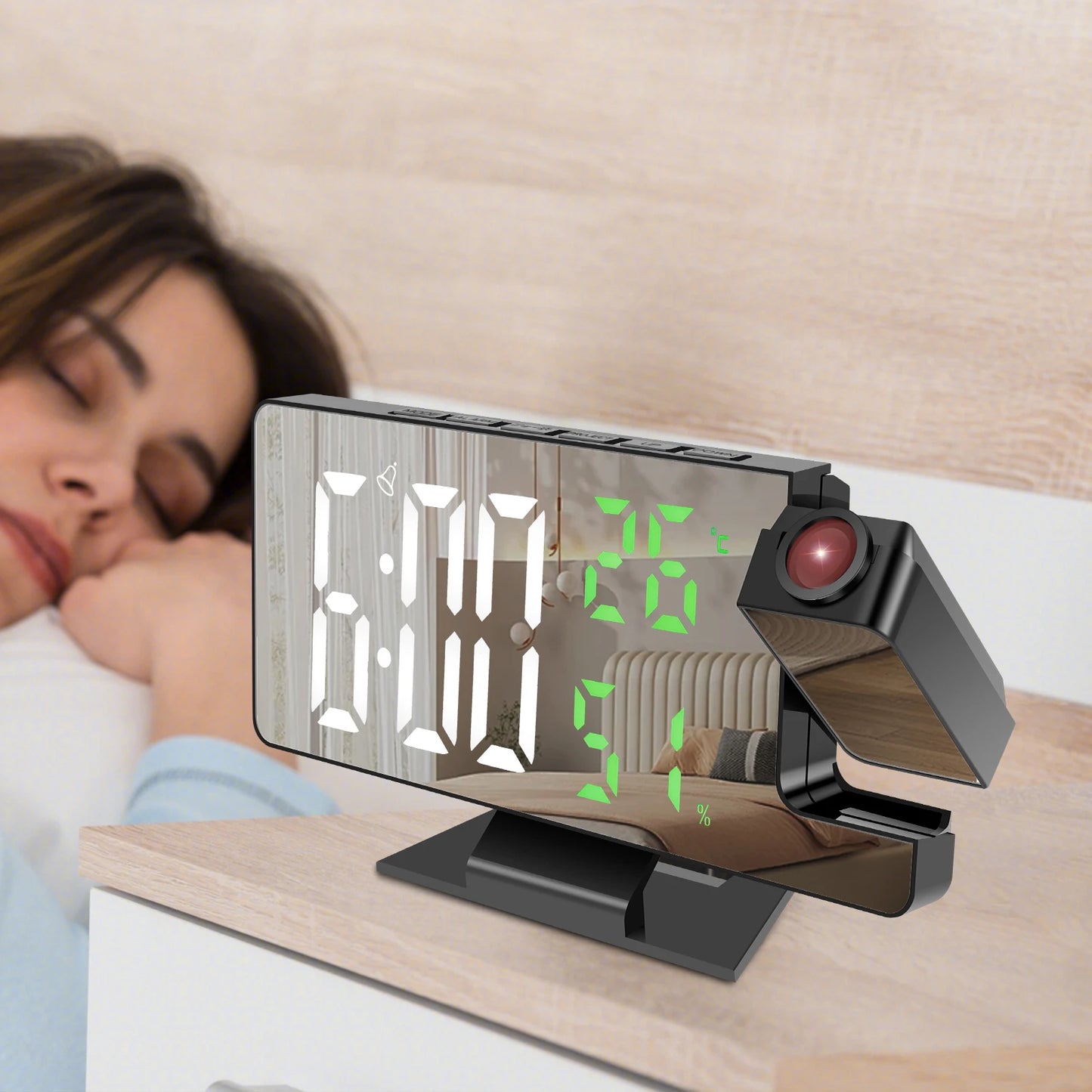 LED Digital Alarm Clock Projection Clock