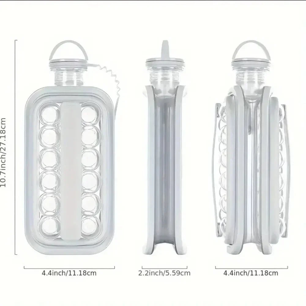 Portable 2-in-1 Folding Ice Maker Water Bottle