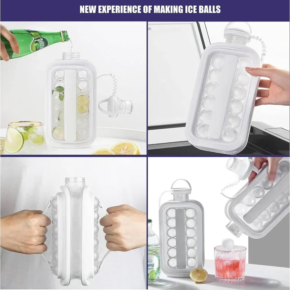 Portable 2-in-1 Folding Ice Maker Water Bottle